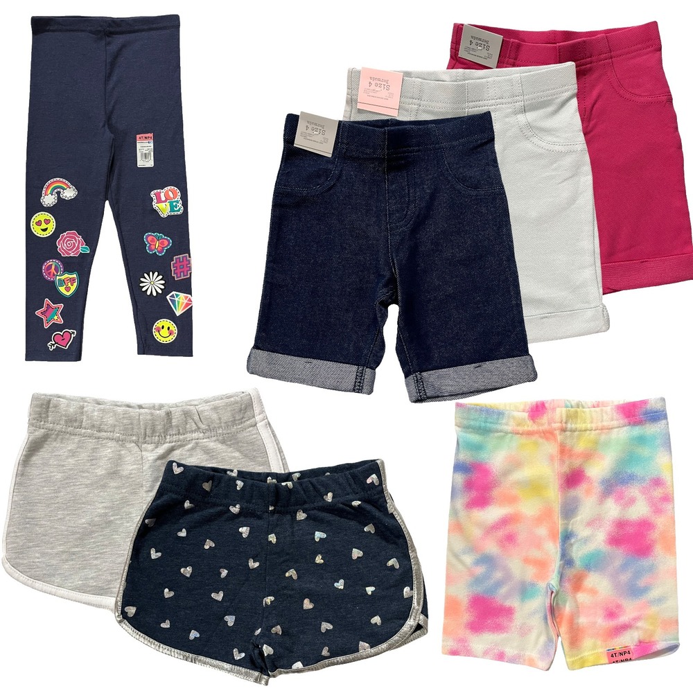 Garanimals Little Girls Bottoms Bermuda Shorts‎ Leggings Size 4 Stretch LOT OF 7